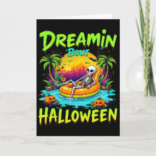 Lustiger Traum von Halloween Sommerween-Vibes Skel Karte