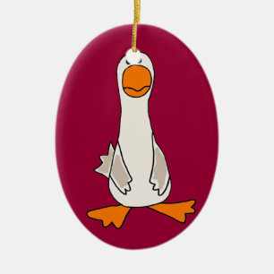 Lustiger trauriger Gans-Cartoon Keramikornament