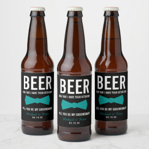 Lustiger Trauzeugen-Antrag Personalisiertes Bier Bierflaschenetikett