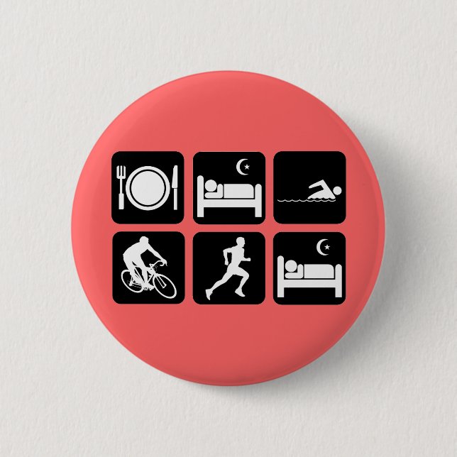 Lustiger Triathlon Button (Vorderseite)