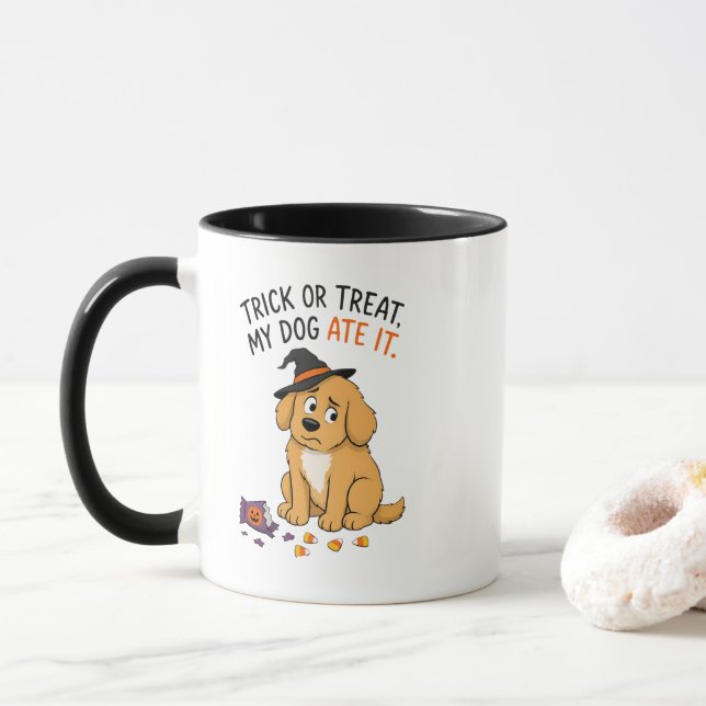 Lustiger Trick oder Treat Mein Hund hat es gefress Tasse (Mit Donut)