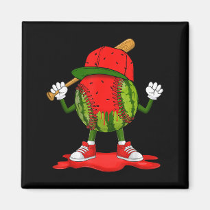 Lustiger triefender Wassermelonen-Baseball-Wasserm Magnet