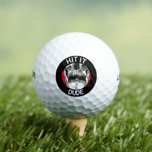 Lustiger Triff Es Mann Cool Totenkopf Golfbälle