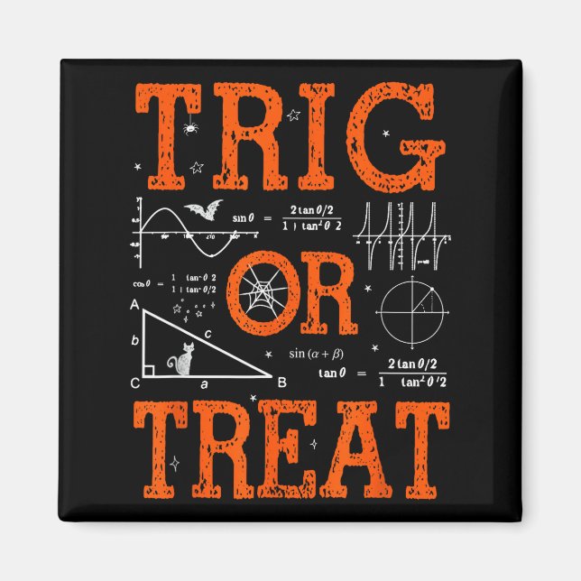 Lustiger Trig oder Treat Trigonometrie Mathematik  Magnet (Vorne)