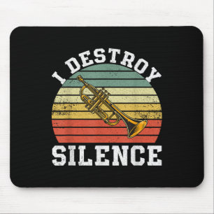 Lustiger Trompeter ich zerstöre Stille Vintage-Ban Mousepad