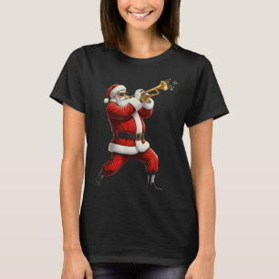 Lustiger Trompeter Weihnachtsmann Weihnachtsgrafik T-Shirt