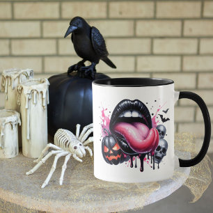Lustiger tropfender Lippen-Halloween-Grüusel-Erwac Tasse