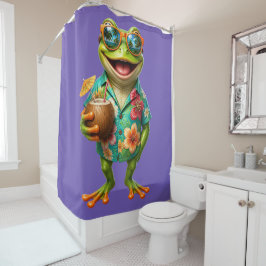 Lustiger tropischer Frosch Duschvorhang | Farbige