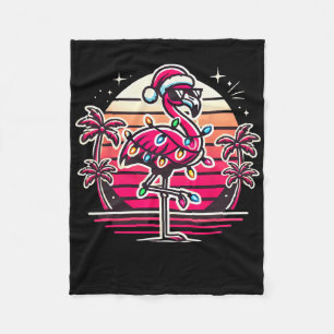 Lustiger tropischer rosa Flamingo Weihnachten im J Fleecedecke