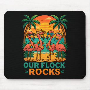 Lustiger tropischer Strandurlaub Rosa Flamingo Mousepad
