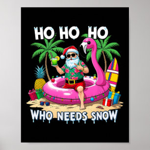 Lustiger Tropischer Weihnachtsmann Weihnachtsurlau Poster