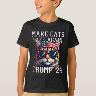Lustiger Trump 24 Präsident Dete Meme Macht Katzen T-Shirt