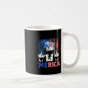 Lustiger Trump 4. Juli Merica Amerikanische Flagge Kaffeetasse