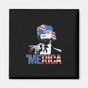 Lustiger Trump 4. Juli Merica Amerikanische Flagge Magnet