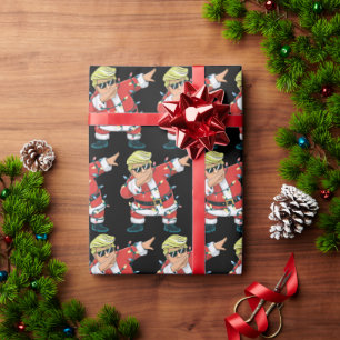 Lustiger Trump Dabbing Weihnachtsmann Trump Weihna Geschenkpapier