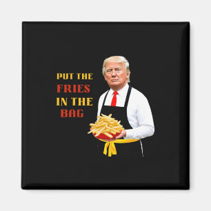 Lustiger Trump Fast Food Steckt Die Pommes In Den Magnet