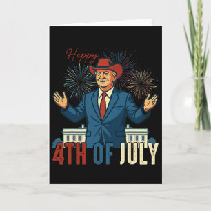 Lustiger Trump Frohe 4. Juli Retro Unabhängigkeits Karte