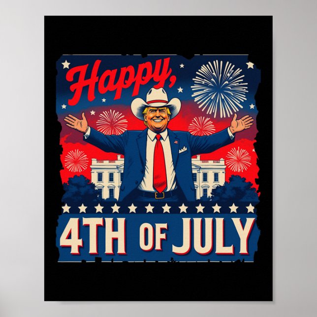 Lustiger Trump Frohes 4. Juli  Poster (Vorne)