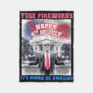 Lustiger Trump Frohes 4. Juli Riesige Feuerwerk-Be Fleecedecke
