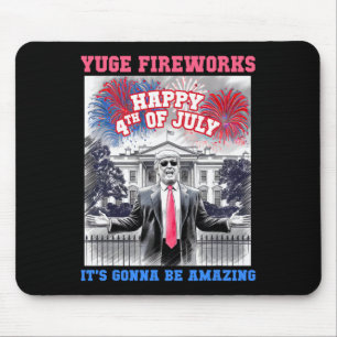 Lustiger Trump Frohes 4. Juli Riesiges Feuerwerk P Mousepad