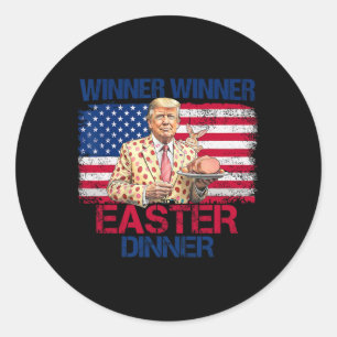 Lustiger Trump Gewinner Gewinner Ostern Abendessen Runder Aufkleber