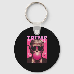 Lustiger Trump Kaugummi Pink Mit Brillenh Herz Schlüsselanhänger