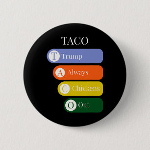 Lustiger Trump kneift beim Taco-Handel immer aus Button