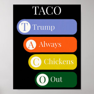 Lustiger Trump kneift beim Taco-Handel immer aus Poster