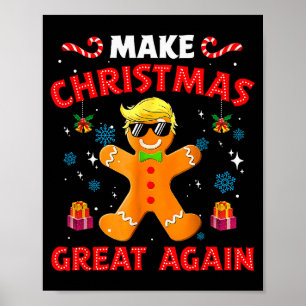 Lustiger Trump Lebkuchenmann macht Weihnachten gro Poster