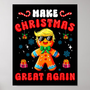 Lustiger Trump Lebkuchenmann macht Weihnachten gro Poster