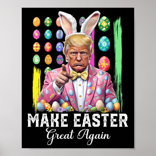 Lustiger Trump macht Ostern wieder großartig Bunny Poster (Vorne)