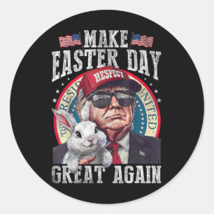 Lustiger Trump macht Ostern wieder großartig Bunny Runder Aufkleber