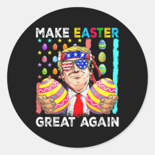 Lustiger Trump macht Ostern wieder großartig Bunny Runder Aufkleber