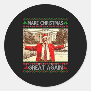 Lustiger Trump macht Weihnachten wieder großartig Runder Aufkleber