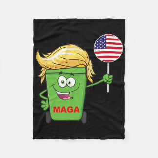 Lustiger Trump Mega Cartoon Mülltonne Amerikanisch Fleecedecke