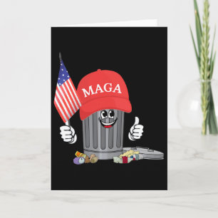 Lustiger Trump Mega Garge Can Cartoon Charakter Am Karte