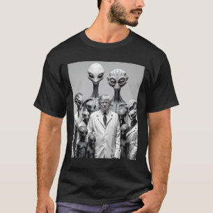 Lustiger Trump mit Außerirdischen-Verschwörung Auß T-Shirt
