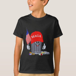 Lustiger Trump-Mülleimer Cartoon-Charakter Amerika T-Shirt