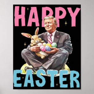 Lustiger Trump Ostern Hase Eier Frohe Ostern Poster
