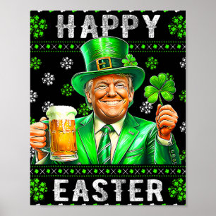 Lustiger Trump Ostern verwirrt St Patricks Day Män Poster