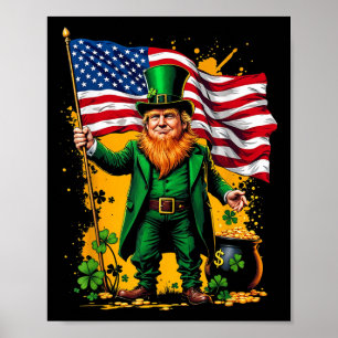 Lustiger Trump Paddys Back 45 47 St Patricks Day U Poster