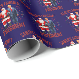 Lustiger Trump Santa Lieblingspräsident Weihnachte Geschenkpapier