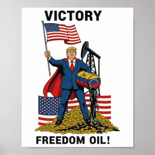 Lustiger Trump-Sieg-Freiheits-Öl Venezuela  Poster