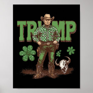 Lustiger Trump St. Pattys Western Cowboy Trump Sha Poster