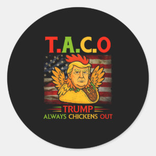 Lustiger Trump Taco Trump kneift immer 4 Runder Aufkleber