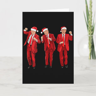 Lustiger Trump-Tanz Frohe Weihnachten Santa Hüte T Karte