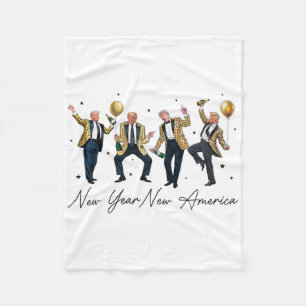 Lustiger Trump-Tanz Silvester Trump Neujahr Neu Fleecedecke