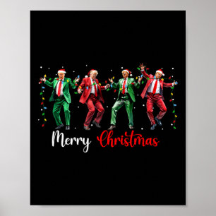 Lustiger Trump-Tanz Weihnachtsmann Frohe Weihnacht Poster