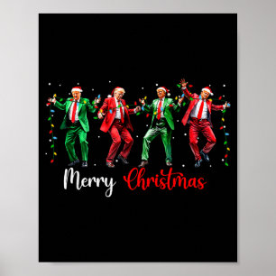 Lustiger Trump Tanz Weihnachtsmann Frohe Weihnacht Poster