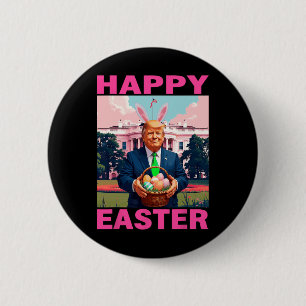 Lustiger Trump und Oster-Eier Skizze Weißes Haus G Button